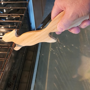 Squirrel Oven Pull Wooden Oven Rack Grabber Rack Safety Tool Oven Bake A Saurus Rex Kitchen Gift Personalized Tool Baker Gift Idea Custom