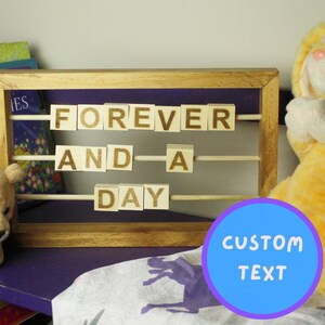 Expositor de letras con palabras personalizable, decoración para guardería, regalo para baby shower, tablero de letras de madera con nombre personalizado, bloque de mensajes decorativo