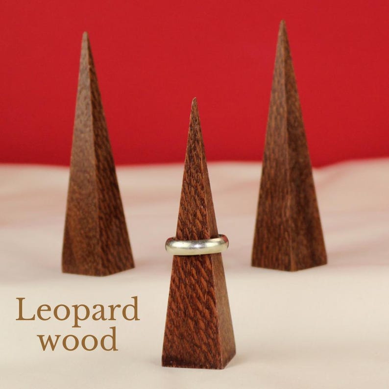 Handmade Wooden Ring Holder Wedding Ring Display Stand Geometric Triangle Design Natural Walnut Wood Modern Jewelry Storage Solution Minimalist Bedroom Organizer Clear Lacquer Finish Handcrafted Wedding Gift Premium Quality Construction