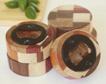 Handmade Wooden Bottle Opener Custom Engraved Bar Tool Rustic Kitchen Decor Groomsmen Gift Housewarming Wedding Anniversary Under 15