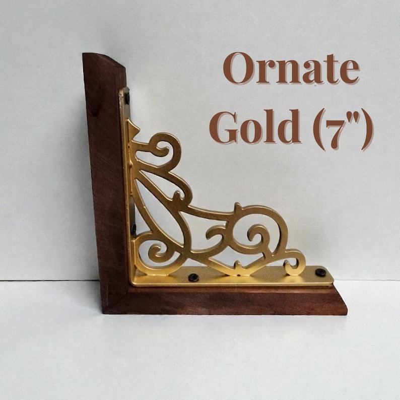 Rustic Library Decor Vintage Inspired Victorian Style Metal Bookend Desk Organization Home Accent Elegant Display Book Holder Office Set Ornate Gold 7"