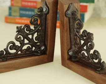 Modern Metal Bookends Minimalist Shelf Organizer Bookshelf Decor Contemporary Home Accent Housewarming Wedding Gift Anniversary Present