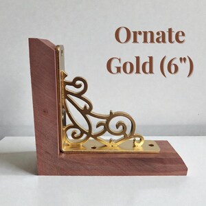 Rustic Library Decor Vintage Inspired Victorian Style Metal Bookend Desk Organization Home Accent Elegant Display Book Holder Office Set Ornate Gold 6"