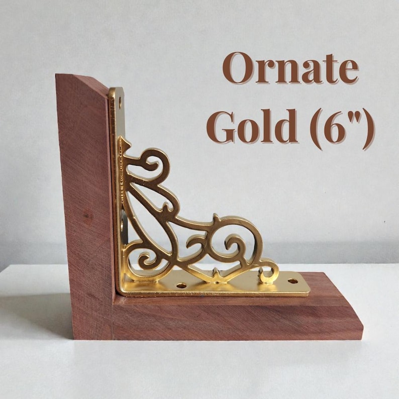 Rustic Library Decor Vintage Inspired Victorian Style Metal Bookend Desk Organization Home Accent Elegant Display Book Holder Office Set Ornate Gold 6"
