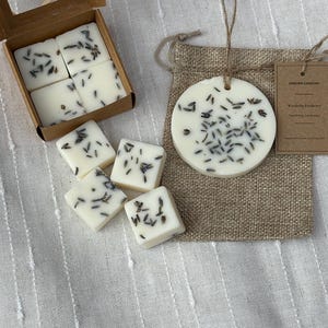Lavender Soy wardrobe freshener bags & Wax melt Set: Eco-Friendly Aromatherapy Gift, handmade, wardrobe sachet