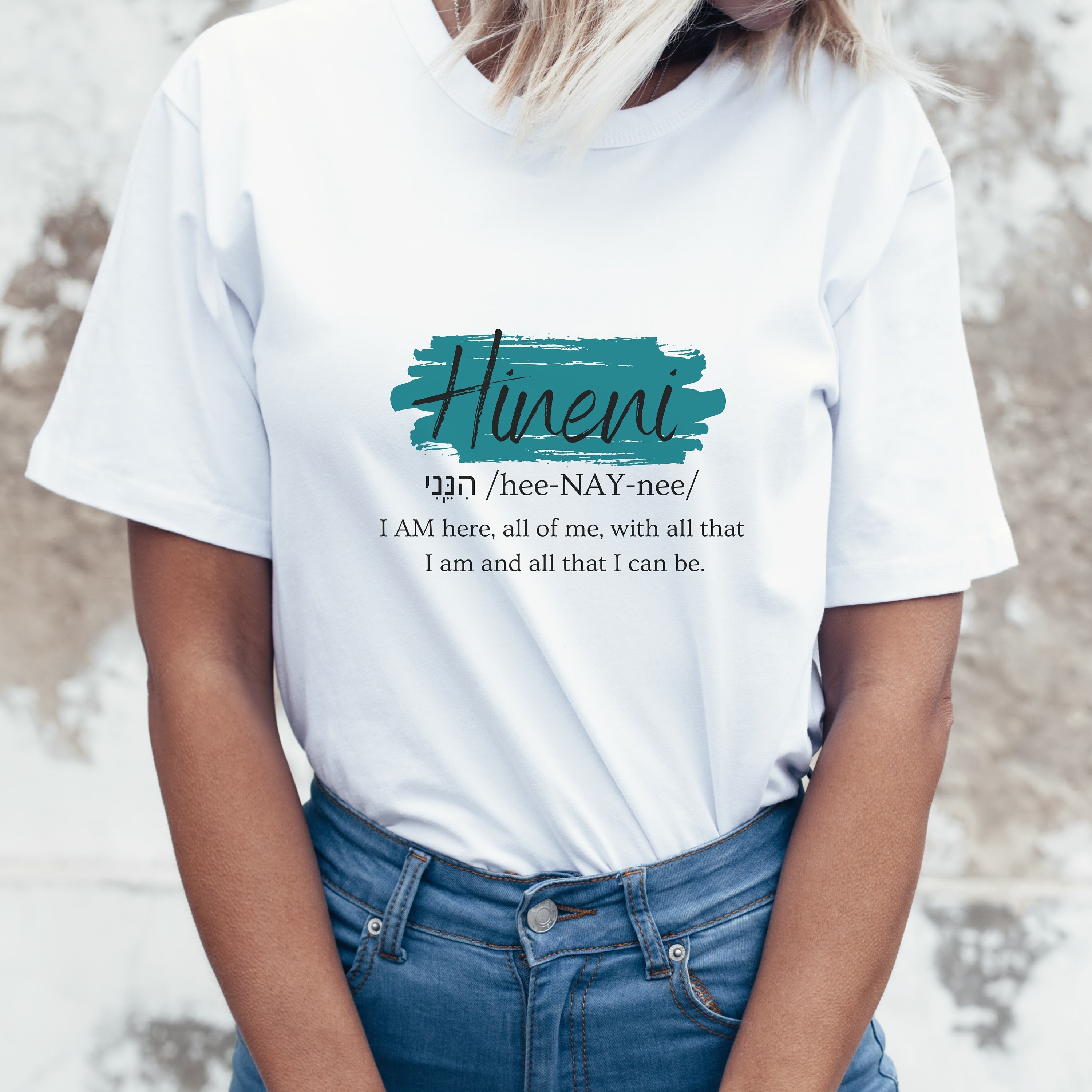 Hineni Tshirt for Women, Faithful Women Hebrew Send Me Shirt, Womens ...