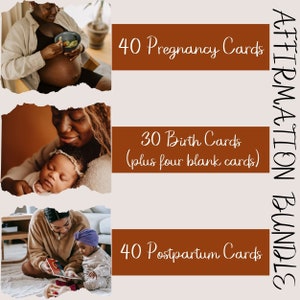 Lot de cartes d'affirmations afro-américaines, lot d'affirmations de grossesse, cartes Mantra de naissance, citations positives post-partum, cartes imprimables, numérique