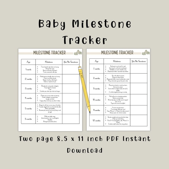 Neutral baby milestone tracker, milestone checklist, baby checklist, infant milestone checklist, milestone development,baby development list