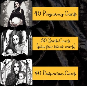 Ensemble d'affirmations victoriennes, impression gothique, cartes d'affirmation de grossesse, affirmation positive, cadeau de baby shower, cartes imprimables, future maman