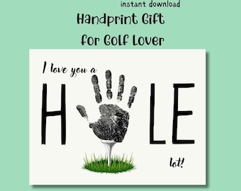 Golf valentine Handabdruck,ich liebe dich ein Loch Lot,Papa Handabdruck,Geburtstag Handabdruck,Handabdruck Aktivität,Golf Geschenk vom Baby,Handabdruck Golf Kinder