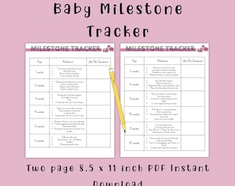 Pink baby milestone tracker,baby milestone development,baby development by month,milestone checklist,infant milestone checklist,newborn list