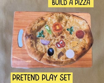 Build a pizza pretend play set,dramatic play printable,montessori pizza set,busy bag ideas,autism activities,counting practice,pizzeria play