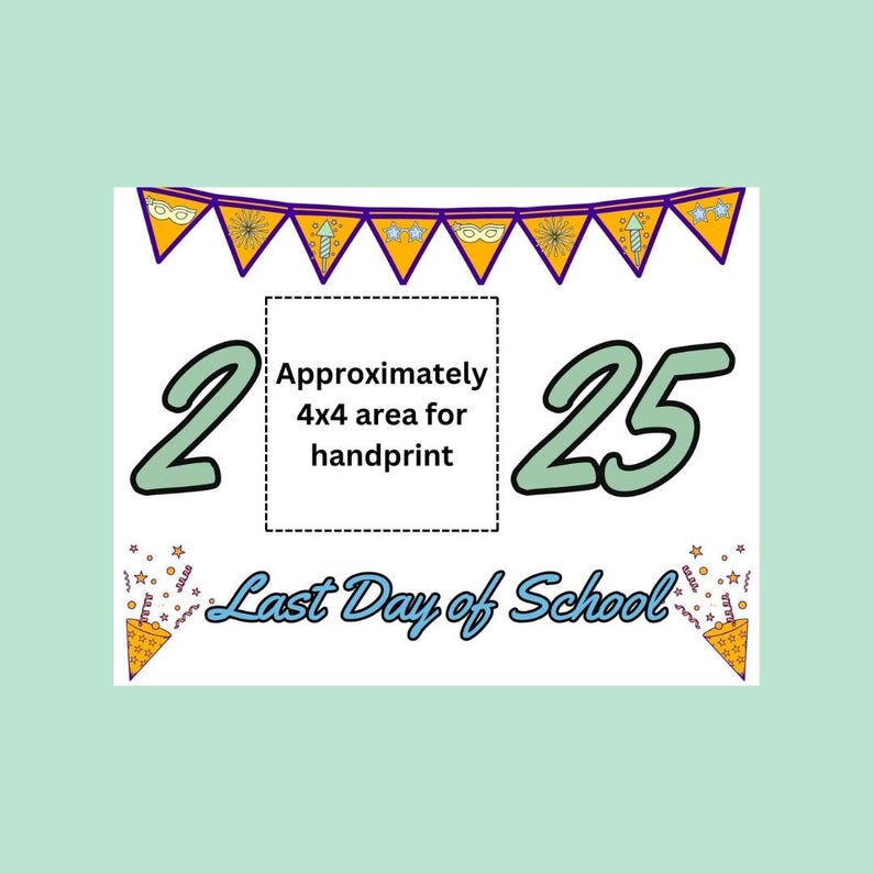 Last Day of School Handprint Coloring Page,end of School Handprint ...