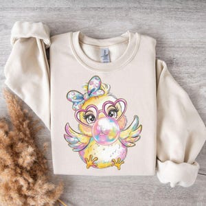 Coquette easter chick png,soprando chiclete,coquette chicken png,easter bubblegum png,feriado de abril png,preppy easter png,primavera chicken png