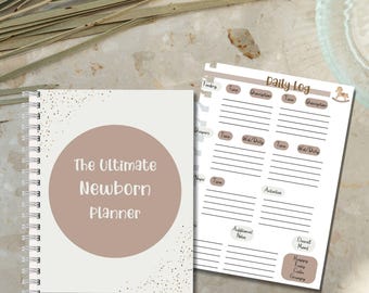 Agenda neutra per neomamme, agenda per neonati, agenda per neonati, diario della gravidanza, regalo per neomamme, pacchetto baby shower, agenda per la gravidanza, diario giornaliero per neonati