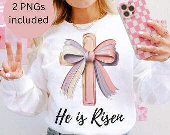 He is risen easter cross png,coquette bow easter cross,pastel cross,coquette cross png,he is risen christianity,brushstroke cross,church png