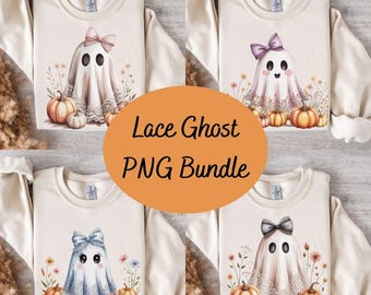 Coquette lace ghost png bundle,lace ghost spooky coquette,halloween lace ghost shirt,floral ghost png,cottagecore halloween png,boho flowers