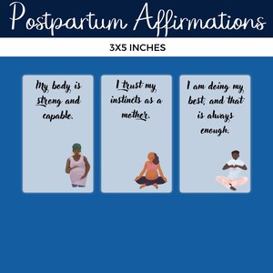 Ensemble de cartes d'affirmation post-partum afro-américaines, cartes d'affirmation de maternité, cadeau post-partum, cadeau pour nouvelle maman, préparation post-partum