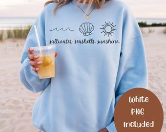 Minimalist beach icon png bundle,saltwater seashells sunshine,line art summer png,icon art summer png,minimalistic beach,summer png bundle