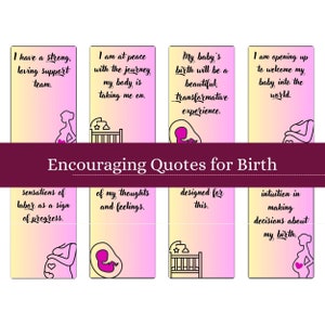 Cartes de citation d’affirmation de naissance, cartes d’hypnonaissance, travail positif, carte d’affirmation numérique, grossesse joyeuse, technique de travail, mantra de naissance, future maman