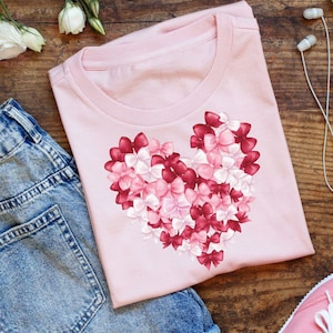 Coquette Valentine Heart PNG,Valentine png,Valentine Bow Png,girl watercolor Bow,Coquette Valentine&#39;s Day png,Heart png,Sublimation Transfer