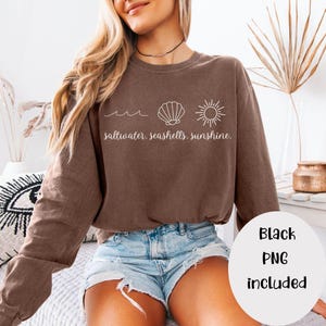 Minimalistyczny zestaw ikon plażowych png, muszle morskie ze słoną wodą, grafika liniowa lato png, ikona sztuka lato png, minimalistyczna plaża, zestaw letni png