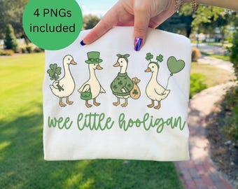 Wee little hooligan goose png,wee little hooligan kids shirt,wee little hooligan sweatshirt,st patricks goose outfit,lucky goose sweater png