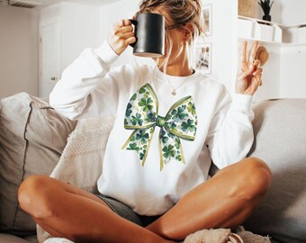 Coquette st patricks bow,lucky vibe shirt,coquette bow clover,coquette shamrock,trendy coquette bow,st patricks coquette,watercolor coquette