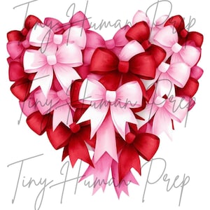Coquette Valentine Heart PNG,Valentine png,Valentine Bow Png,Girls valentine Bow,Coquette Valentine&#39;s Day png,Heart png,Sublimation Transfer