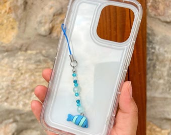 Charm para teléfono con cuentas de pez