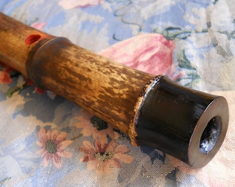 Black bamboo  1.8 shakuhachi. Db. Jinashi. (natural bore)