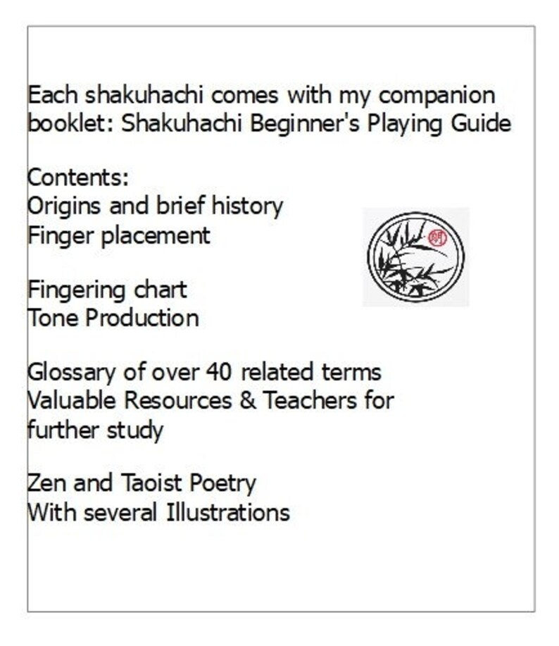 Shakuhachi Beginner's Playing Guide Etsy