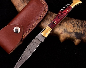 Damascus Pocket Knife , Damascus Folding Knife