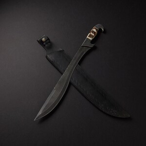 Espada Falcata de Damasco hecha a mano, Bowie Falcata de Damasco hecho a mano, Sorteo