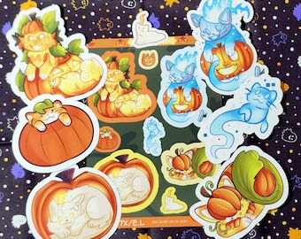 Fall/Halloween Cat Stickers
