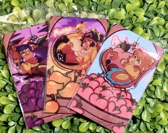 LMK |StoneFruit Trio Monkeys Keychains (Bonus Artprints included!)(Preorder)
