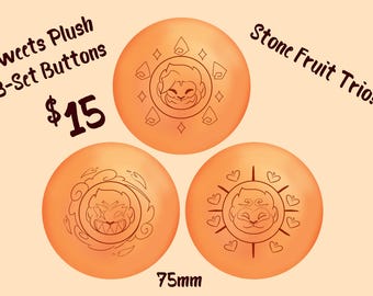 LMK| Sweets Plush Buttons (3-Set) (Preorder)