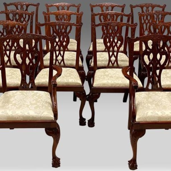 Elite Chippendale style dining chairs to be professionally finished in French polished/Painted/Lacquer and Upholstered.