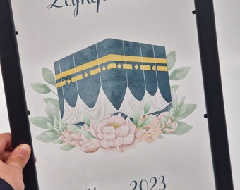 Personalized Transparent Picture |Picture Frame Gift| Kaba,Umrah picture frame/ Çerçeve/Umre/Kabe/Mekke/A4,DINA4