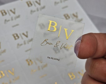 Personalisierte Halbtransparente Sticker mit Golfolie Effekt,Etiketten,Transparente Sticker, 3×3cm,Personalisierte Aufkleber