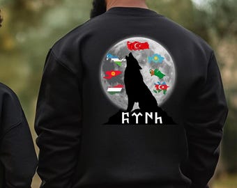Sweatshirt with Bozkurt (Wolf) / Turan / Countries / Göktürk / Gift / Dtf Print / Ottoman Empire