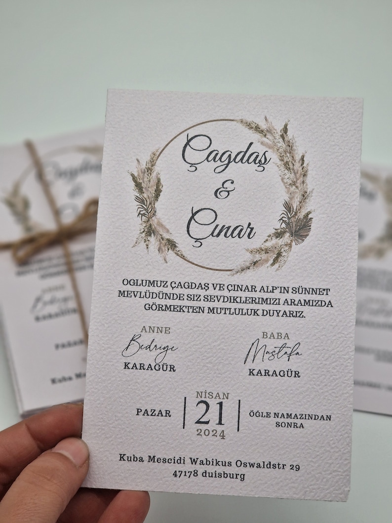 Einladungskarten Davetiye Inviation Sünnet Verlobung Hochzeit Nisan Bild 1