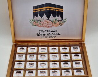 Personalisierte Schokoladenbox,Schokobox,Umrah,Hajj, Umre Cikolatasi