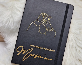 Notebook/diary baby A5. Journal lined. Birth notebook. Personalized birth gift.