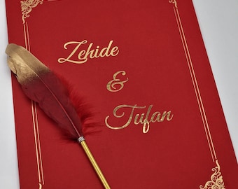 Dini Nikah Belgesi / Islamic Marriage Certificate/Certificate/Imam Belgesi/ A4 with gold embossing