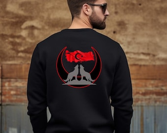 Sweatshirt with Bozkurt on the back/ bozkurt / Göktürk / gift / Dtf print / Ottoman Empire