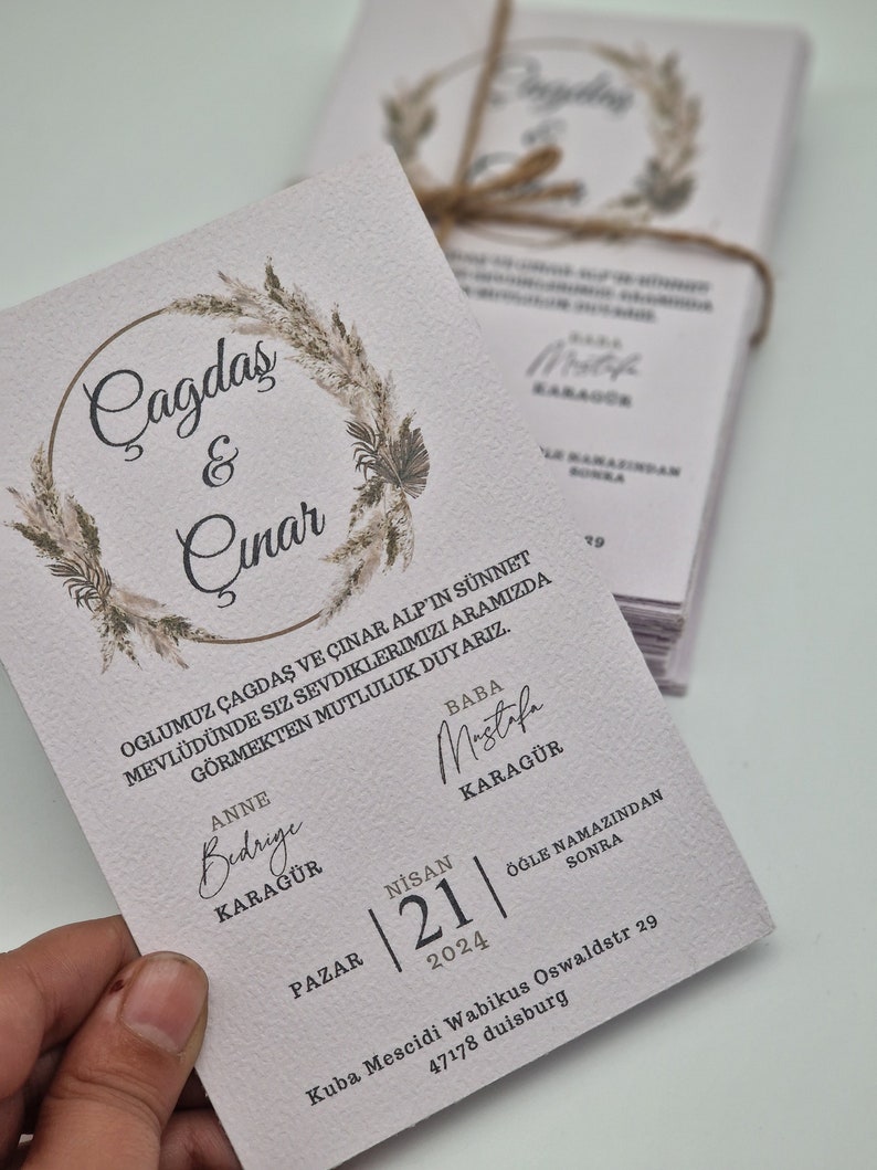Einladungskarten Davetiye Inviation Sünnet Verlobung Hochzeit Nisan Bild 3