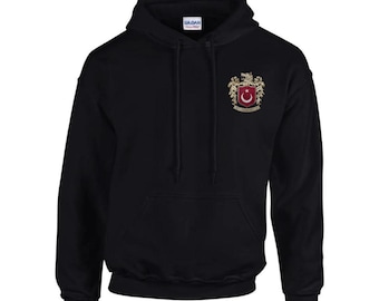 Hoodie with Türkiye logo and wolf / bozkurt / Göktürk / embroidery / embroidered t-shirt / gift / Türkiye Kurt
