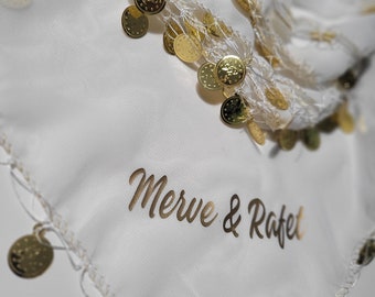 Personalized Luxury Halay Mendili/Dance Towels/Wedding,Dügün,Kina/Henna evening
