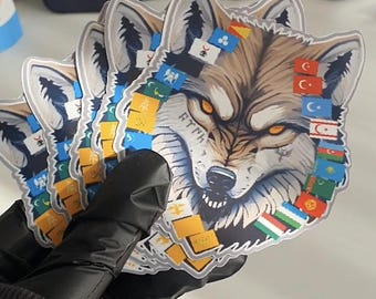 Wolf Vinyl - Decal / Car Sticker / Bozkurt / Türk Devletleri /
